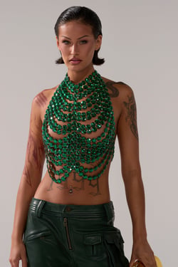 AKIRA Let The Feelings Take Control Beaded Bralette | Size Large/XL
