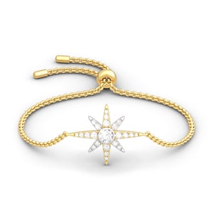 Jeulia Two Tone Star Sterling Silver Bracelet