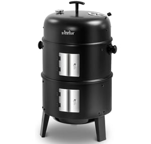 16" Charcoal Smoker, 3-In-1 Function, Black