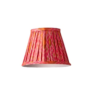18cm straight empire pendant shade in orange and raspberry slub silk