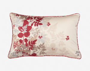 QE Home Aubrey Pillow Sham, Botanical, Red, King