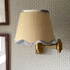 Jute Clip Lampshade with Blue Gingham Trim