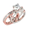 Jeulia Knot Round Cut Sterling Silver Interchangeable Ring Set