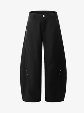 Retro Unisex Barrel Baggy Pants - 2450 - Black / 3XL