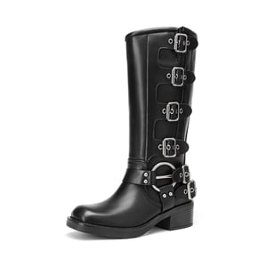 DREAM PAIRS Square Toe Motorcycle Boots