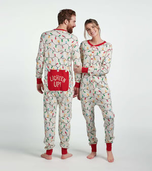Adult Holiday Lights Onesie