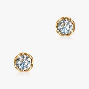 Lotus Petals Diamond Stud Earrings - 1.00 CT