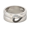 Jeulia Love Shape Sterling Silver Band Set