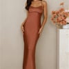 The Samara Satin Maxi Dress Copper