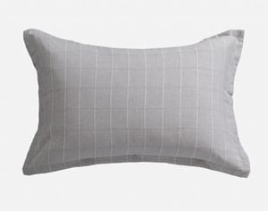 QE Home Checkmate Pillow Sham, Geometric, Grey, Queen