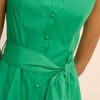 Green Button Down Collared Hunter Midi Dress