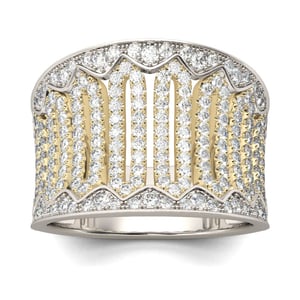 Jeulia Two Tone Sterling Silver Women's Band