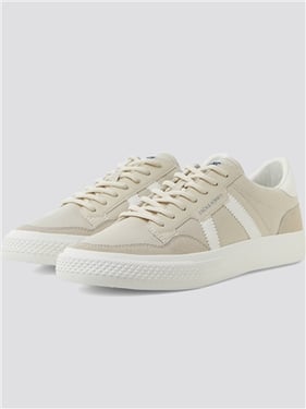 Jack & Jones Mens Morden Canvas Trainer - Moonbeam / White - 45