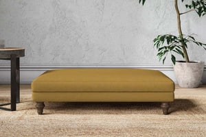 nkuku Marri Large Dining Footstool | Make To Order | Recycled Cotton Ochre | No Colour