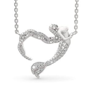 Jeulia "Ocean's Light" Sterling Silver Mermaid Gift Necklace for Valentine's Day