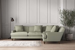 nkuku Deni Large Right Hand Corner Sofa | Make To Order | Recycled Cotton Seaspray | No Colour
