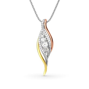 Jeulia Dainty Tri-Tone Necklace