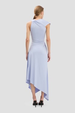 Victoria Beckham Cap Sleeve Midi Dress In Cloud Blue - 16 - Womens