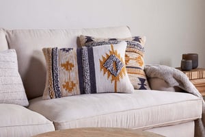 nkuku Tussi Sia Cushion Cover | Textiles | Mustard/Grey | 60 x 40 cm