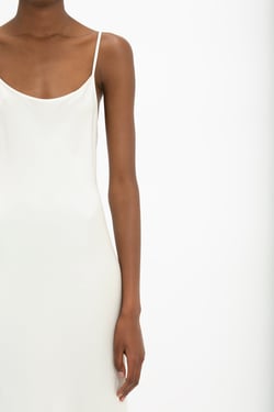 Victoria Beckham Floor-Length Cami Dress In Ivory - 16 - Womens