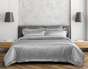 QE Home Armoire Silk Blend Duvet Cover Set, Grey, King