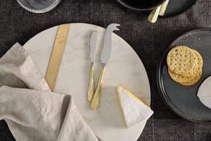 nkuku Osko Cheese & Butter Knife Set Set Of 2 | Serveware | Gold