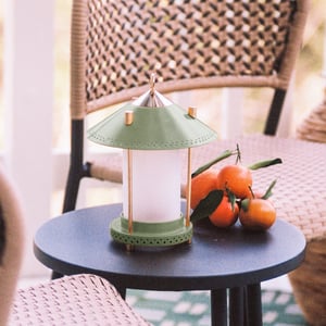Smaller Stefan rechargeable lantern in Moss by the Novogratz