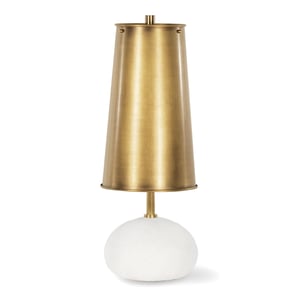 Hattie White Concrete Gold Metal Mini Lamp