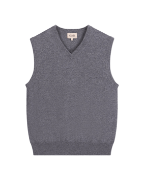 Timeless V-Neck Cashmere Vest - 2XL / dim gray / MK0313-1300/0000