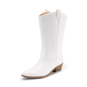 DREAM PAIRS Women   s Embroidered Western Cowboy Boots