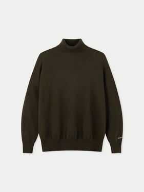 Women T-Neck Cashmere Sweater - L-XL / capulet olive / WK1075-0038/0000