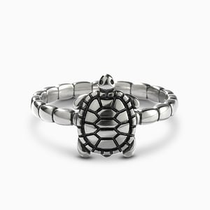 Jeulia "Whimsical Turtle" Sterling Silver Ring