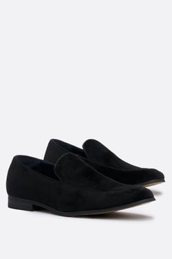 Milan Black Velvet Loafers