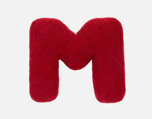 QE Home Alphabet Letter Cushion in M, Red