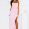 Berry Seduction Strapless Maxi Dress Pink