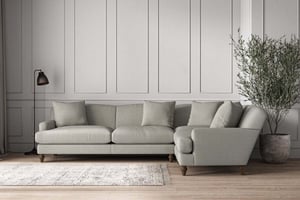 nkuku Deni Right Hand Corner Sofa | Make To Order | Grand | Brera Linen Smoke