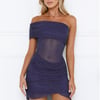 Nightfall Babe One Shoulder Mini Dress Navy
