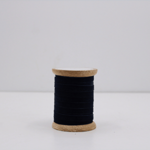 Narrow Hand Dyed Velvet Ribbon Dark Blue