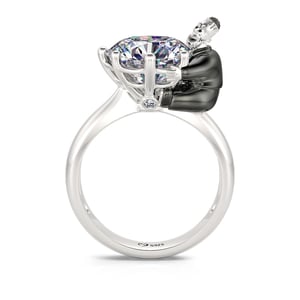 Jeulia Hug Me "Oversized Man" Round Cut Sterling Silver Ring