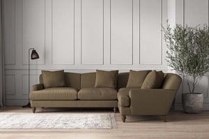 nkuku Deni Large Left Hand Corner Sofa | Make To Order | Brera Linen Chesnut | No Colour