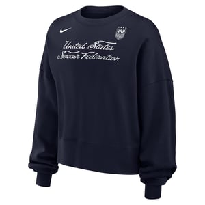 Women's Nike USWNT Phoenix Fleece Navy Crewneck / L