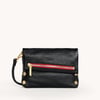 Hammitt VIP Black Brushed Gold Red Zip Sml