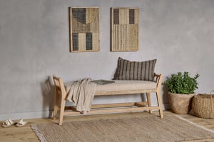 nkuku Avanthi Upholstered Sleigh Bench | Seating | One Size | Natural