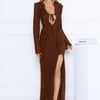 Twinkle Rose Maxi Dress Brown