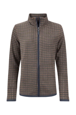 Weird Fish Rochelle Full Zip Printed Microfleece Brown Size 8