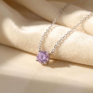 Alexandrite Moissanite Crystal Sterling Silver Necklace
