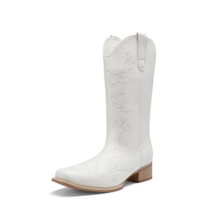 DREAM PAIRS Classic Comfy Square Toe Mid Calf Cowboy Boots