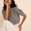 Blue Gingham Puff Sleeve Lumi Blouse