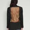 Party Back Blazer - Gold Sequin - Black