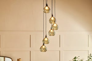 nkuku Ziva Statement Recycled Glass Cluster Pendant | Lights | One Size | Smoke